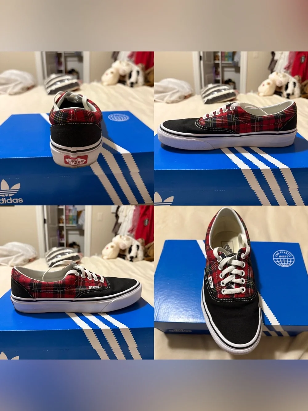 Vans red plaid